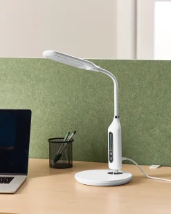 Lampa biurkowa LED CYGNUS Ze ściemniaczem Metal Biały
