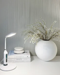 Lampa biurkowa LED CYGNUS Ze ściemniaczem Metal Biały