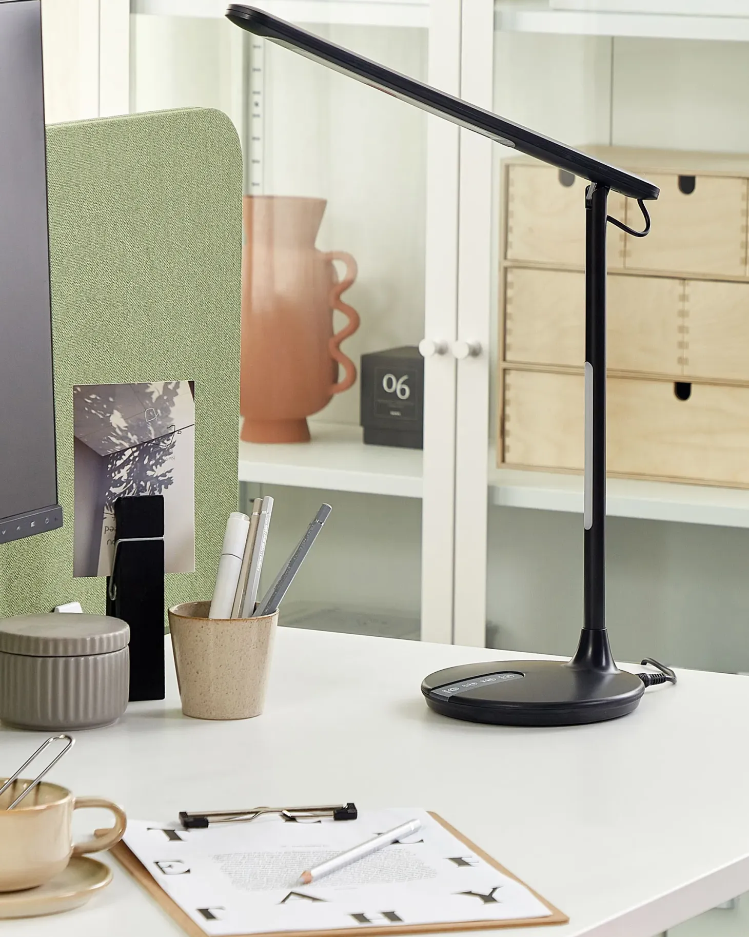 Lampa biurkowa LED DRACO Ze ściemniaczem Metal Czarny