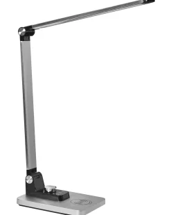 Lampa biurkowa LED ENIF Z ładowarką indukcyjną Srebrny