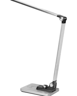 Lampa biurkowa LED ENIF Z ładowarką indukcyjną Srebrny