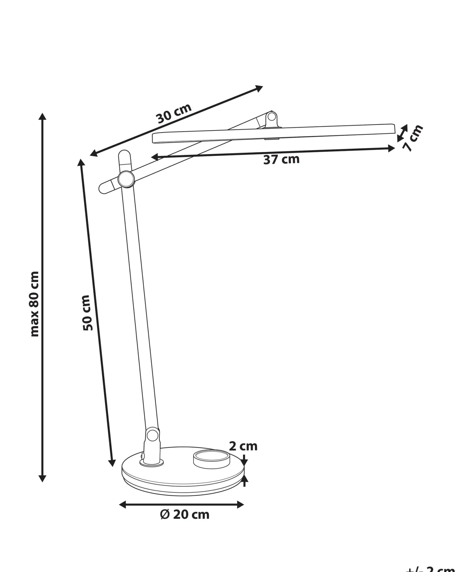 Lampa biurkowa LED HYDRUS Ze ściemniaczem Srebrny