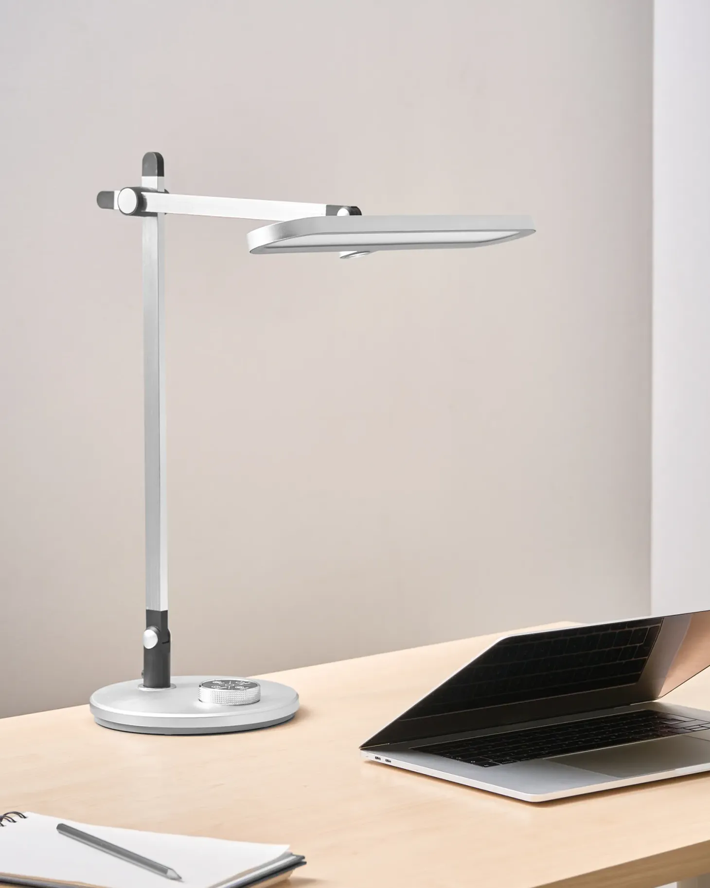Lampa biurkowa LED HYDRUS Ze ściemniaczem Srebrny