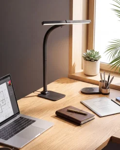 Lampa biurkowa LED KOURIS Z czujnikiem ruchu Metal Czarny