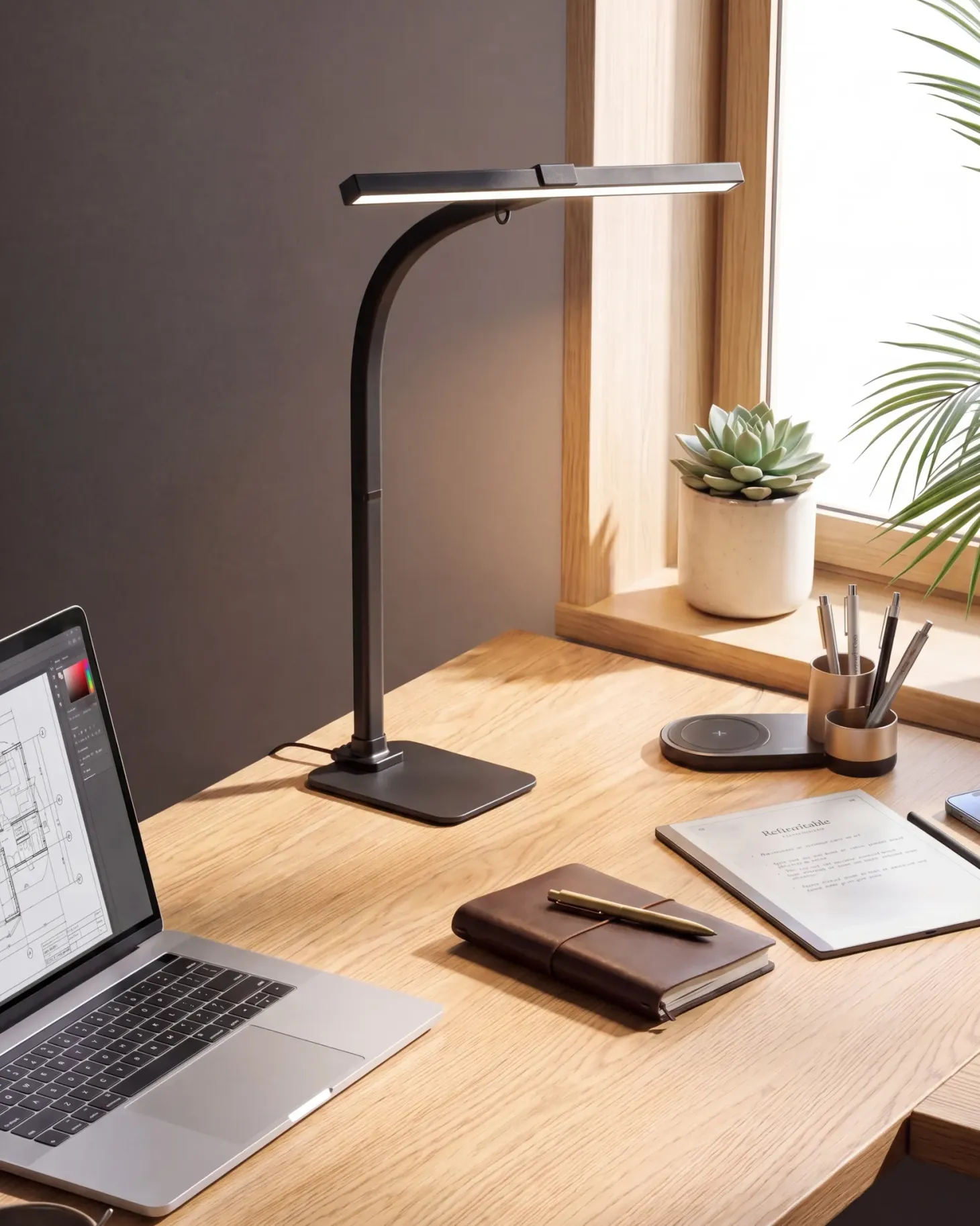 Lampa biurkowa LED KOURIS Z czujnikiem ruchu Metal Czarny