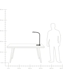 Lampa biurkowa LED KOURIS Z czujnikiem ruchu Metal Czarny