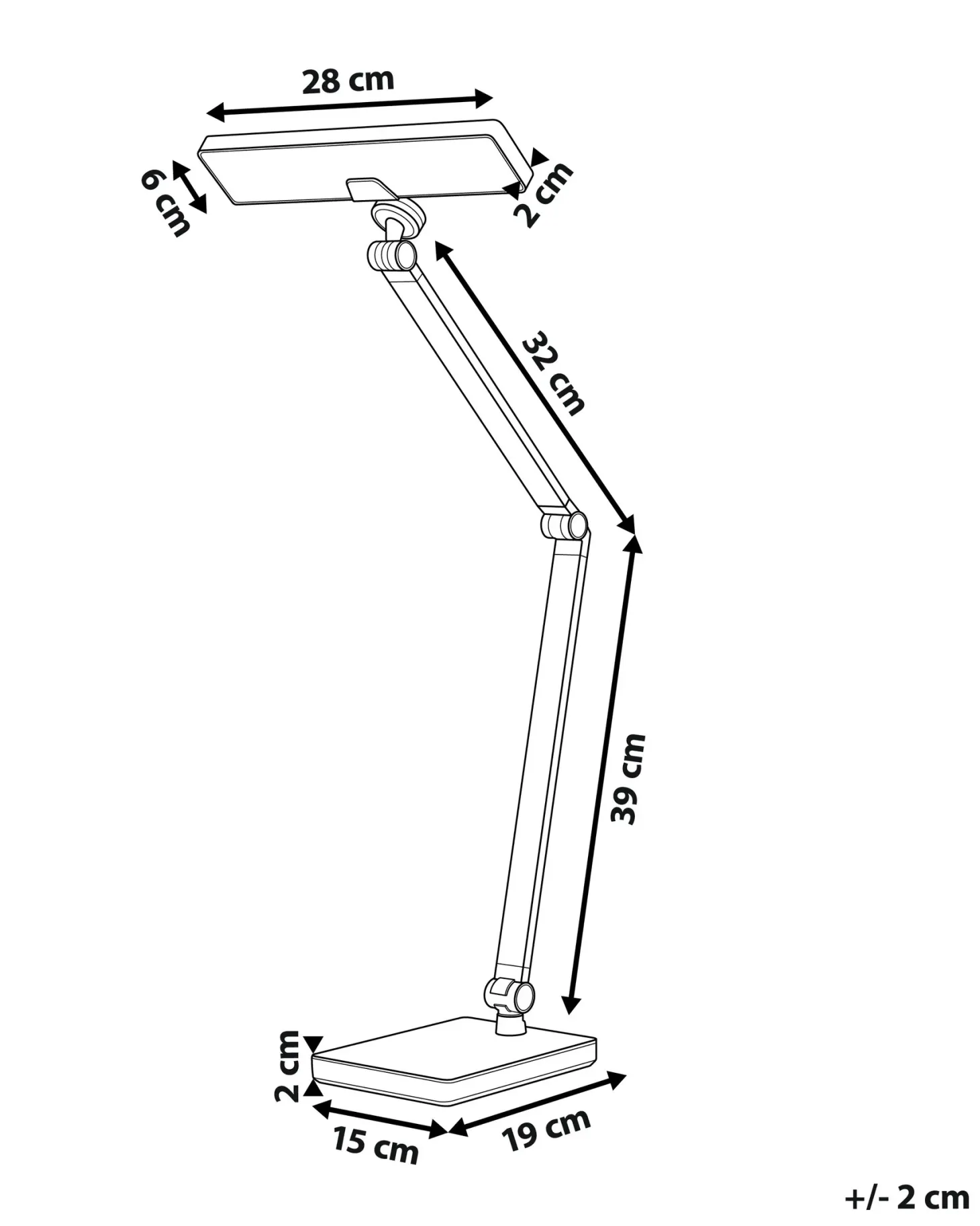 Lampa biurkowa LED LACERTA Z ładowarką indukcyjną Metal Czarny