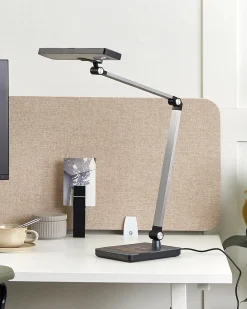 Lampa biurkowa LED LACERTA Z ładowarką indukcyjną Metal Czarny