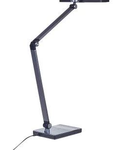 Lampa biurkowa LED LACERTA Z ładowarką indukcyjną Metal Czarny