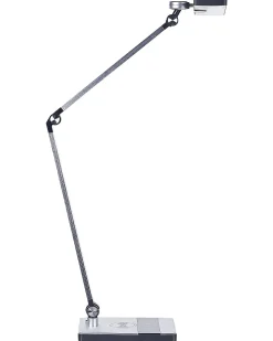 Lampa biurkowa LED LACERTA Z ładowarką indukcyjną Metal Srebrny