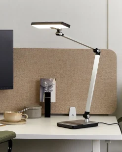 Lampa biurkowa LED LACERTA Z ładowarką indukcyjną Metal Srebrny