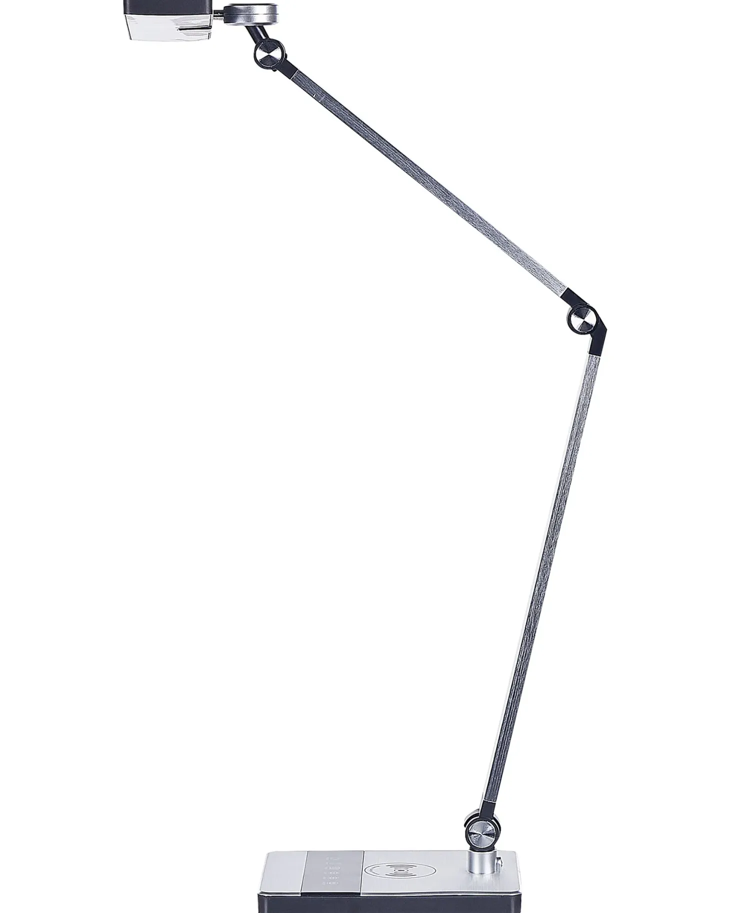 Lampa biurkowa LED LACERTA Z ładowarką indukcyjną Metal Srebrny
