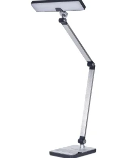 Lampa biurkowa LED LACERTA Z ładowarką indukcyjną Metal Srebrny