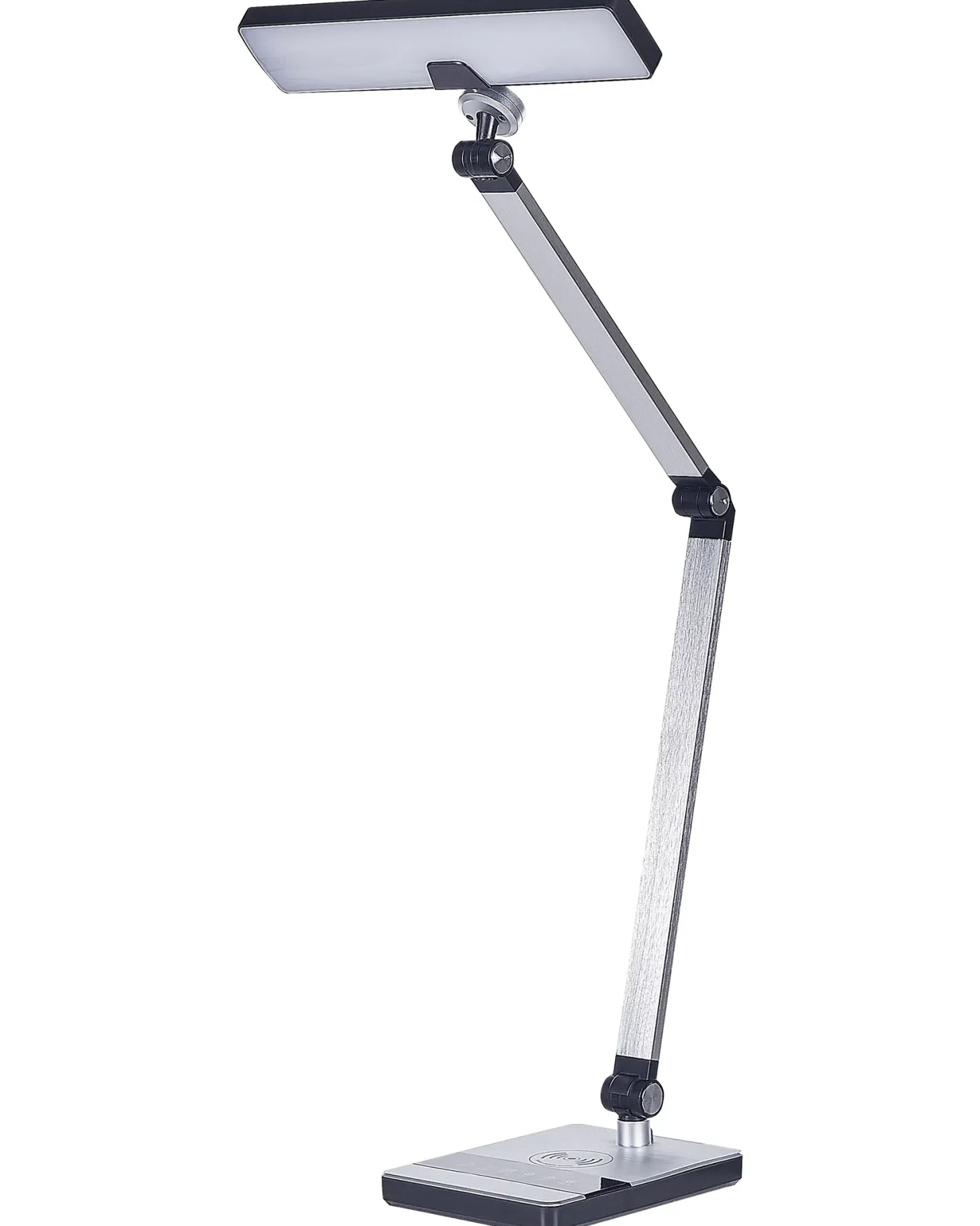 Lampa biurkowa LED LACERTA Z ładowarką indukcyjną Metal Srebrny