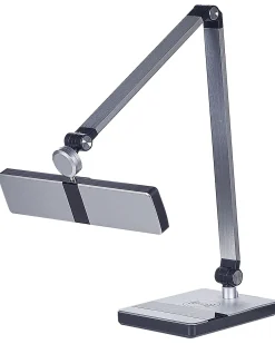 Lampa biurkowa LED LACERTA Z ładowarką indukcyjną Metal Srebrny