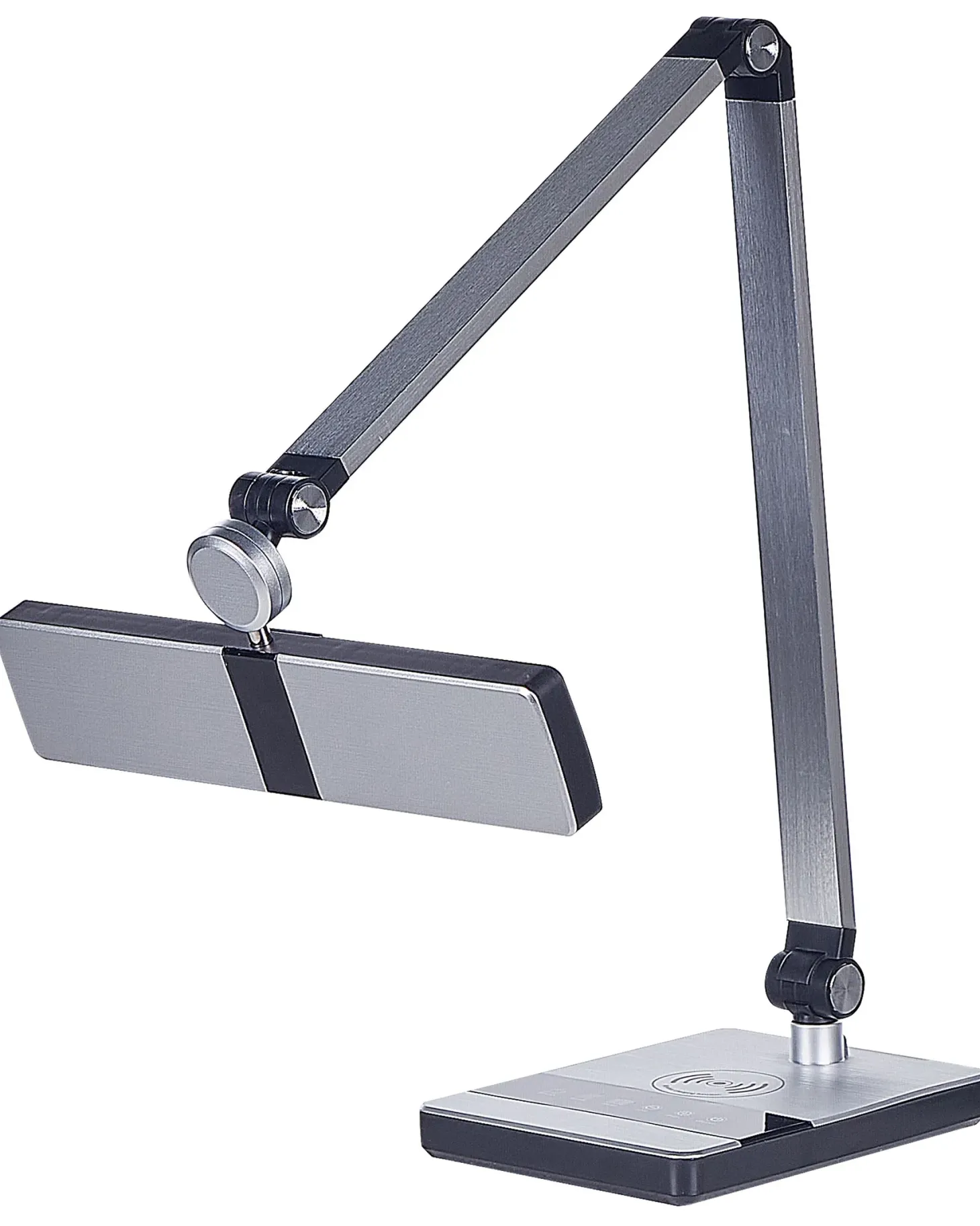 Lampa biurkowa LED LACERTA Z ładowarką indukcyjną Metal Srebrny