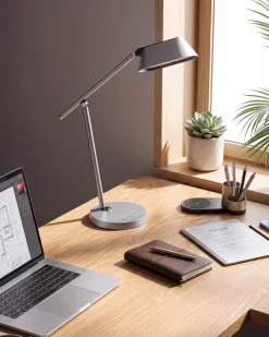 Lampa biurkowa LED LEONIS Ze ściemniaczem Szary