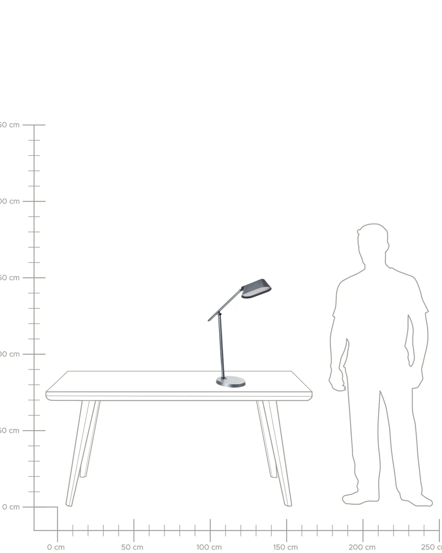 Lampa biurkowa LED LEONIS Ze ściemniaczem Szary