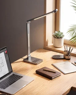 Lampa biurkowa LED LEPUS Z czujnikiem ruchu Ciemnoszary