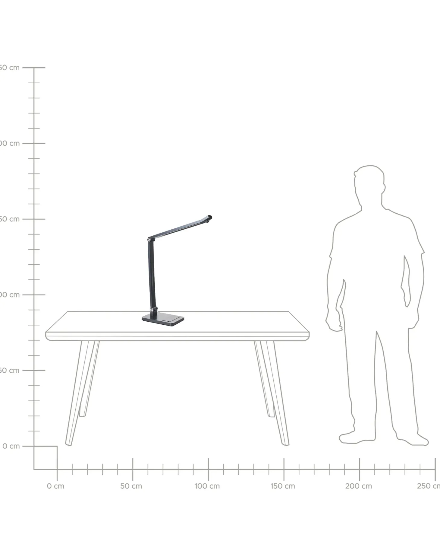 Lampa biurkowa LED LEPUS Z czujnikiem ruchu Ciemnoszary