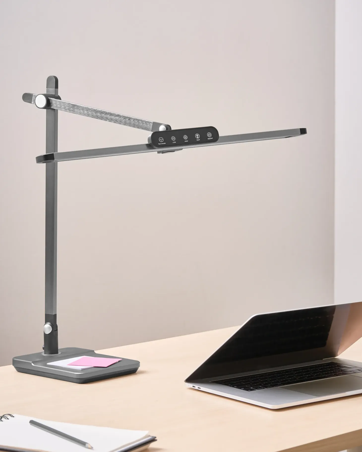 Lampa biurkowa LED SERPENS Ze ściemniaczem Szary