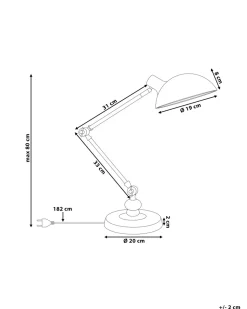 Lampa biurkowa MERAMEC Regulowana Metal Czarny