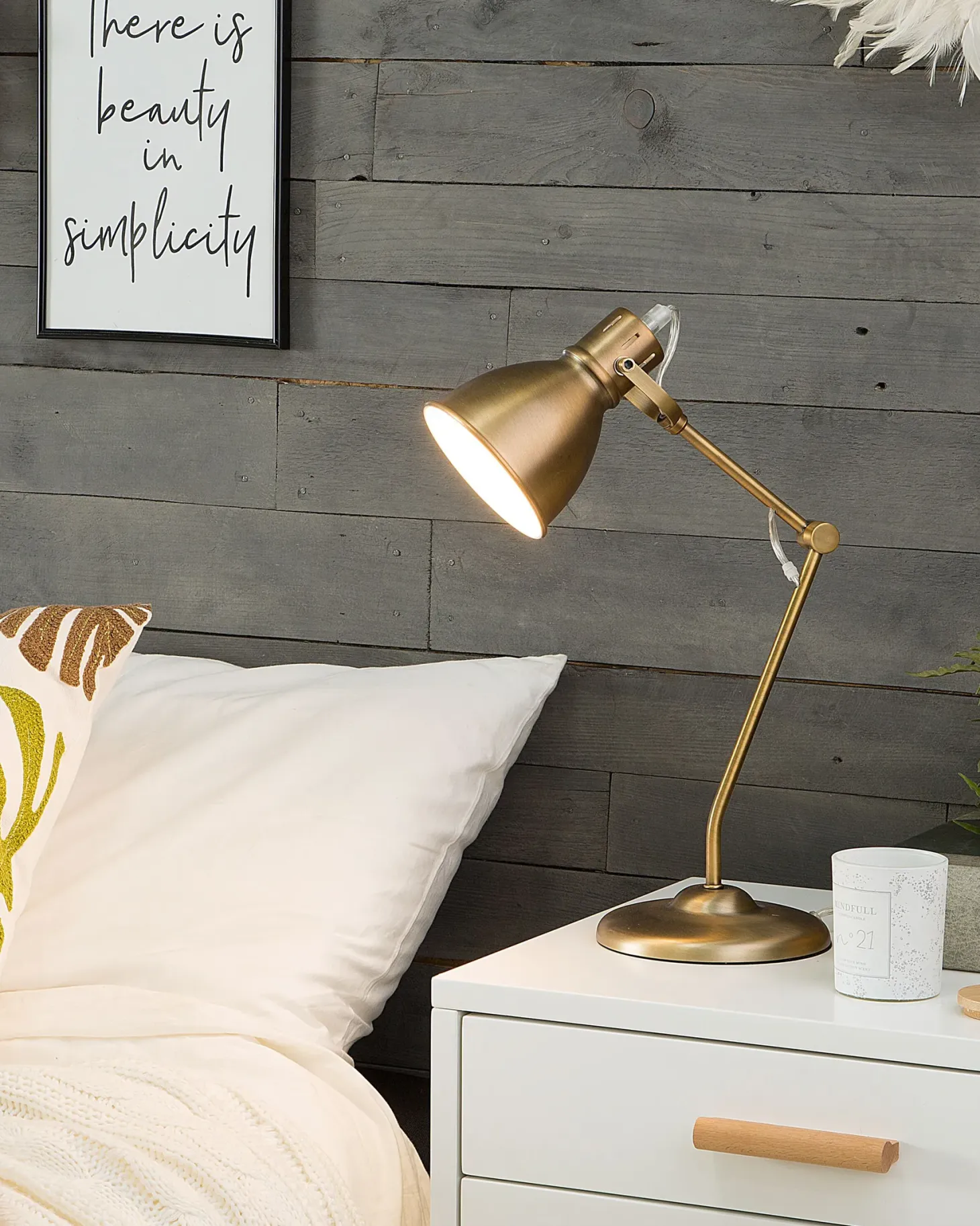 Lampa biurkowa MONSAN Regulowana Metal Mosiężny