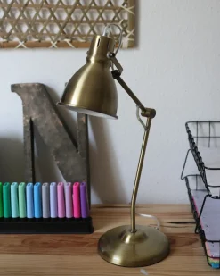 Lampa biurkowa MONSAN Regulowana Metal Mosiężny
