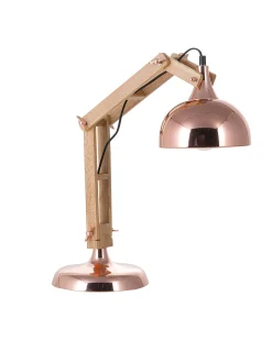 Lampa biurkowa SALADO Regulowana Drewno Miedziany