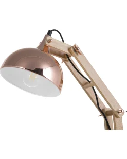 Lampa biurkowa SALADO Regulowana Drewno Miedziany