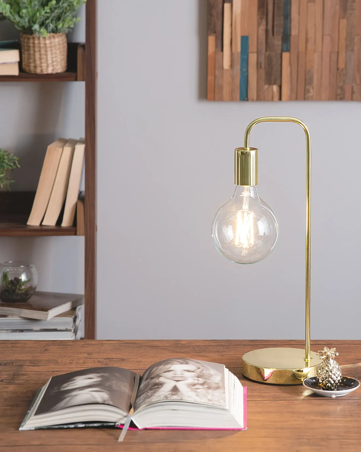Lampa biurkowa SAVENA Metal Złoty