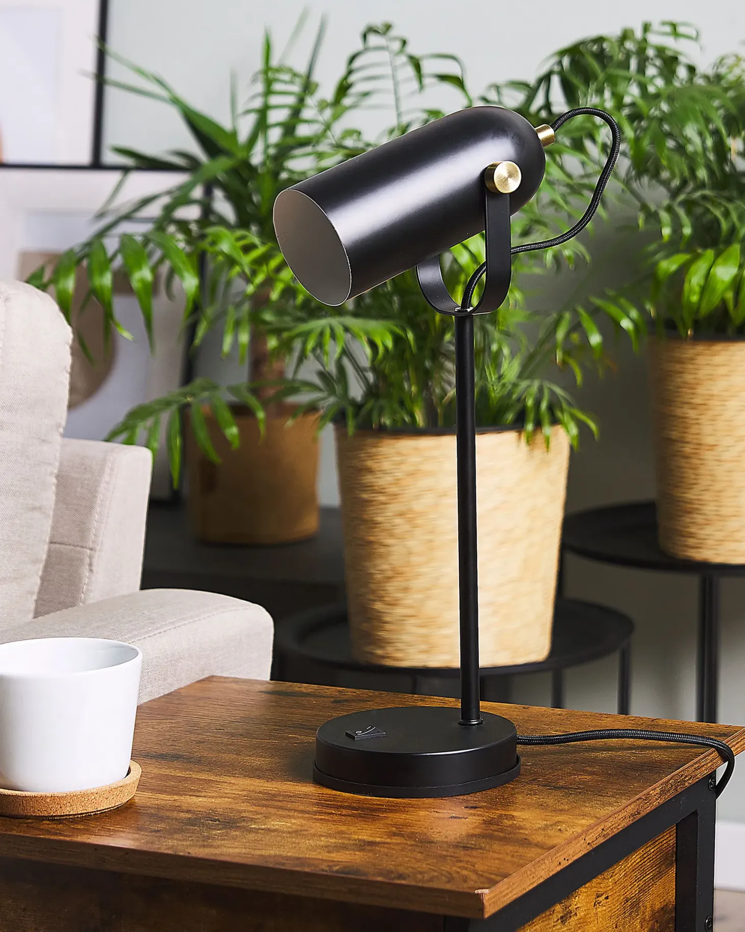 Lampa biurkowa TYRIA Regulowana Metal Czarny