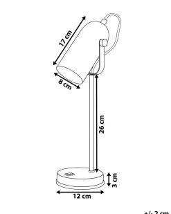 Lampa biurkowa TYRIA Regulowana Metal Czarny