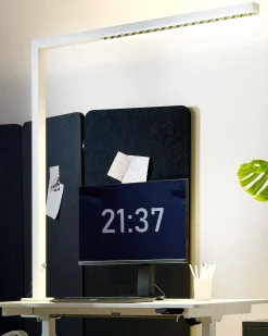 Lampa biurkowa zaciskowa VOLANS Ze ściemniaczem Metal Biały