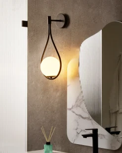 Lampa ścienna AUROUE Czarny Metal