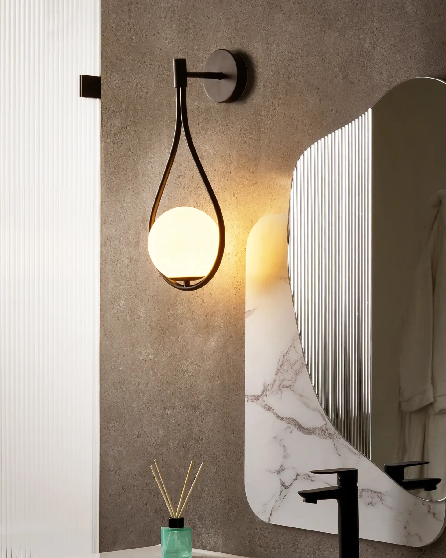 Lampa ścienna AUROUE Czarny Metal