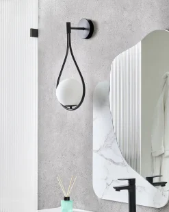 Lampa ścienna AUROUE Czarny Metal