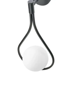 Lampa ścienna AUROUE Czarny Metal