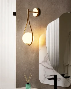 Lampa ścienna AUROUE Złoty Metal