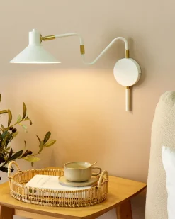 Lampa ścienna BALIEM Biały Metal Regulowana
