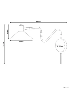 Lampa ścienna BALIEM Złoty Metal Regulowana
