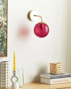Lampa ścienna BOOMI Burgundowy Metal