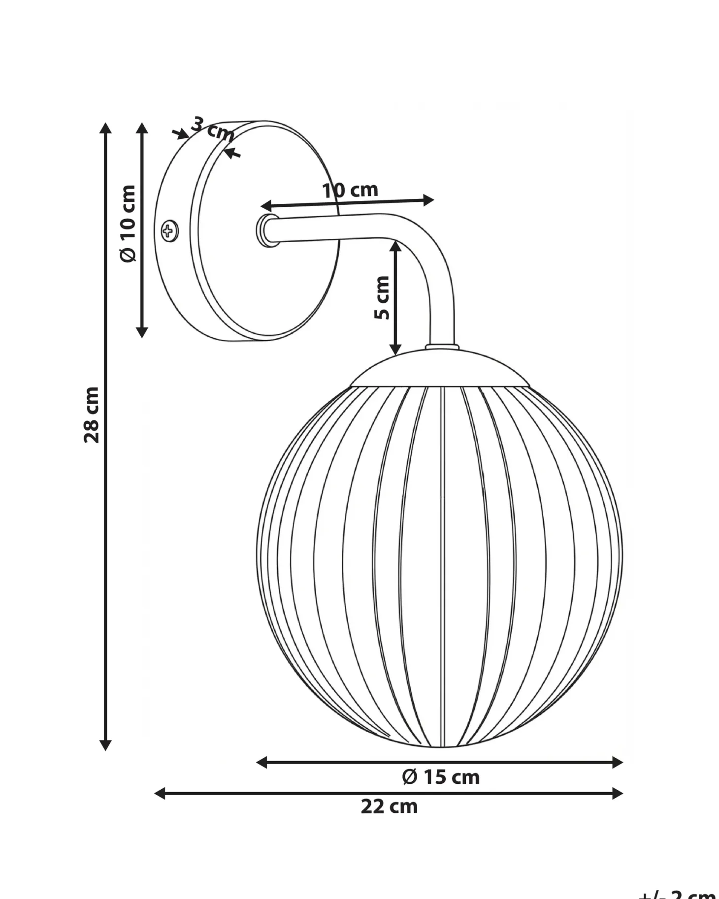 Lampa ścienna BOOMI Ciemnobrązowy Szkło