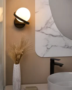 Lampa ścienna COLAGNE Czarny Metal