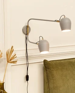 Lampa ścienna ESTRELLA Jasnoszary Metal Regulowana