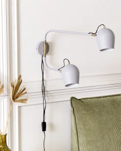 Lampa ścienna ESTRELLA Jasnoszary Metal Regulowana