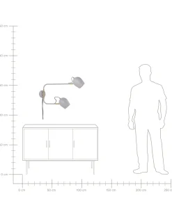 Lampa ścienna ESTRELLA Jasnoszary Metal Regulowana
