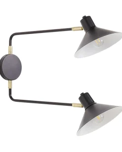 Lampa ścienna KADASSA Czarny Metal Regulowana