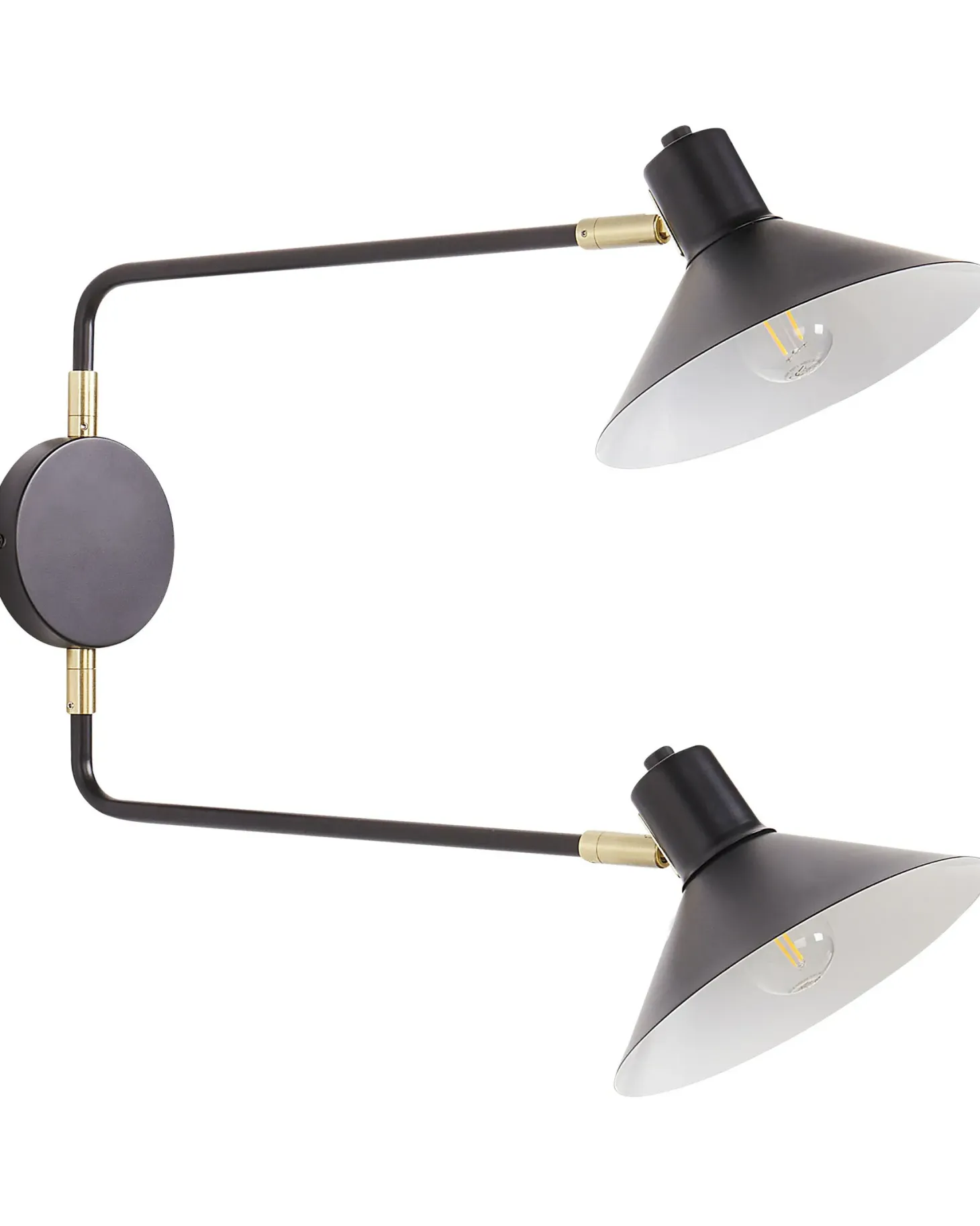 Lampa ścienna KADASSA Czarny Metal Regulowana