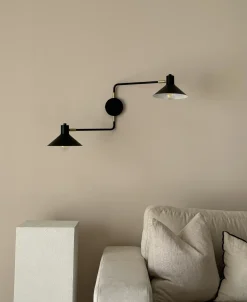 Lampa ścienna KADASSA Czarny Metal Regulowana